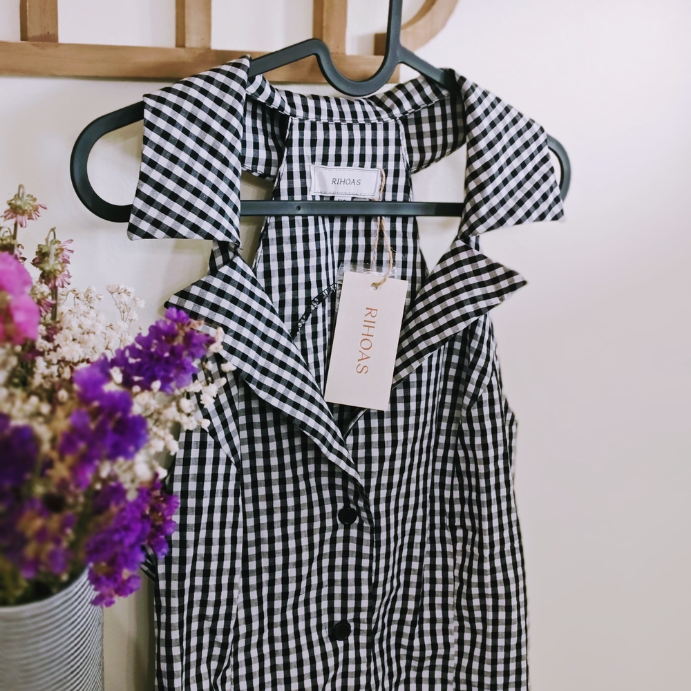 RIHOAS Monochrome Checkered Dress